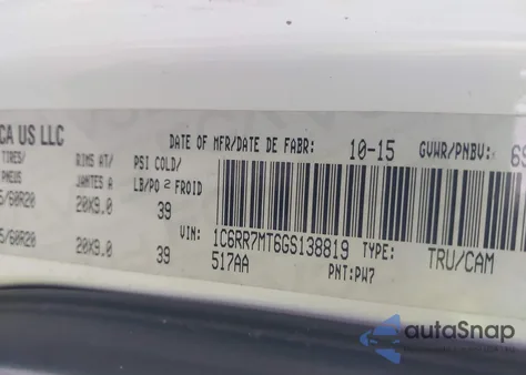 2016 Ram 1500 Sport z USA, uszkodzony, nr VIN 1C6RR7MT6GS138819